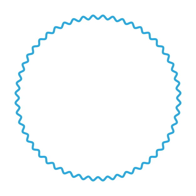 Circle frame design with blue wave