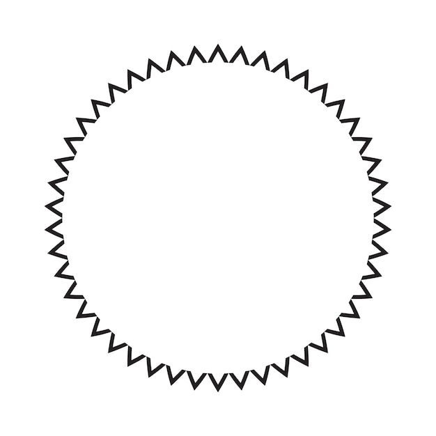 Circle frame round abstract border design shape icon for decorative vintage doodle element design