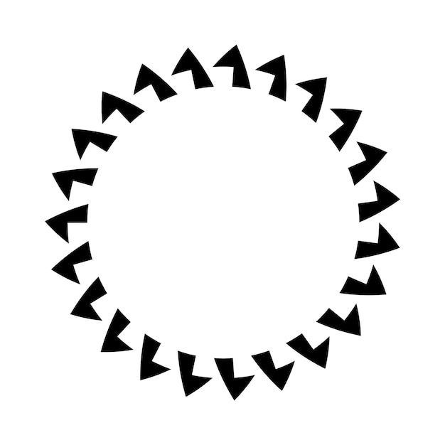 Vector circle frame round border design shape icon for decorative vintage doodle element for design in vector illustration