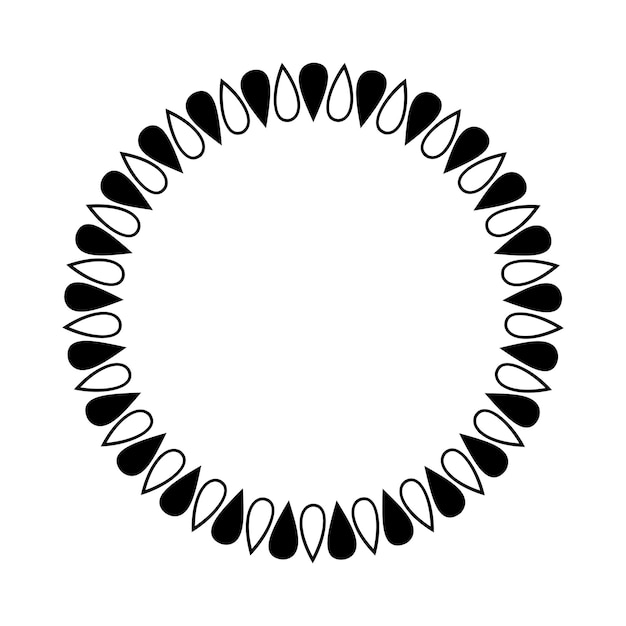Круглая рамка круглая иконка формы границы для декоративного винтажного элемента каракули для дизайна в векторной иллюстрации