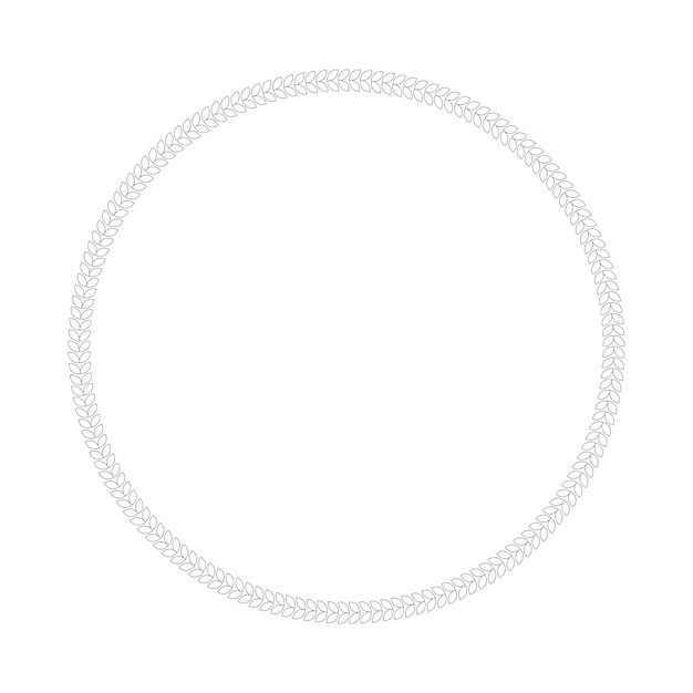 Circle frame round border design shape icon for decorative vintage doodle element for design