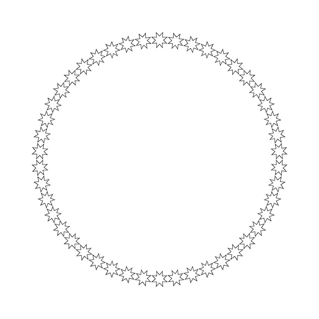 Circle frame round border design shape icon for decorative vintage doodle element for design