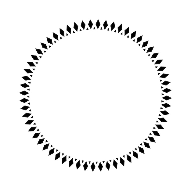 Circle frame round border design shape icon for decorative vintage doodle element for design