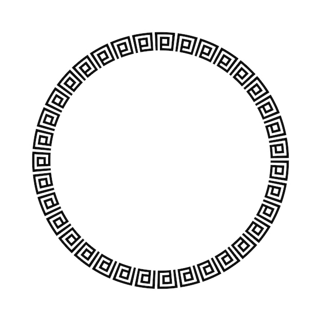 Circle frame round border design shape icon for decorative vintage doodle element for design