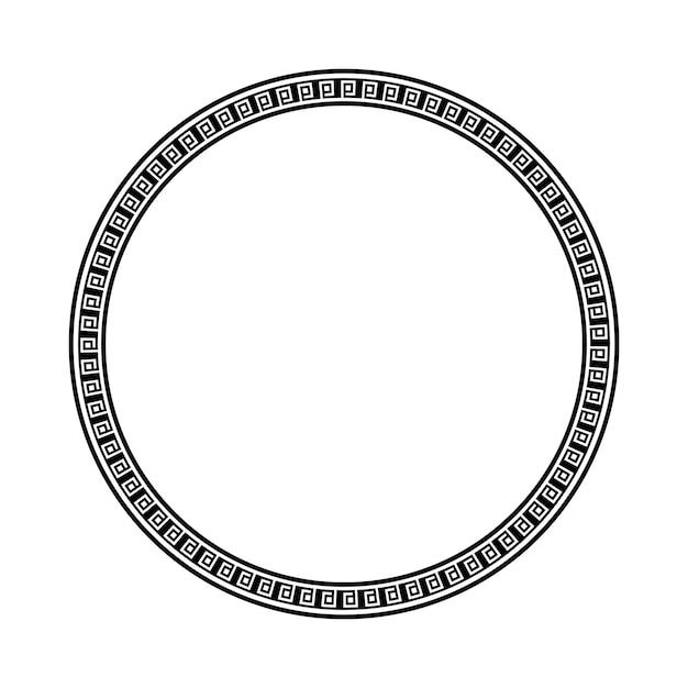 Circle frame round border design shape icon for decorative vintage doodle element for design