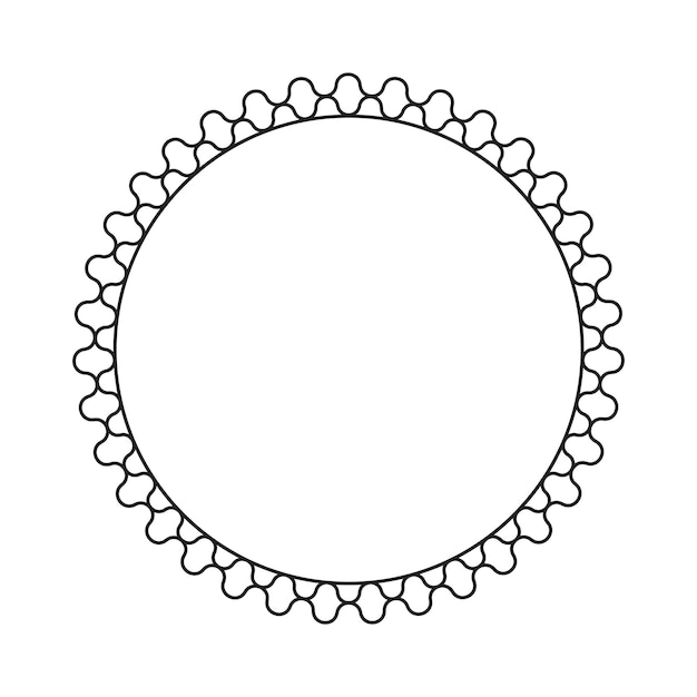 Cornice circolare con illustrazione di elementi in stile linea