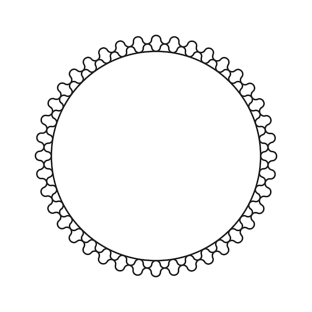 Vector circle frame with line style ellement illustration