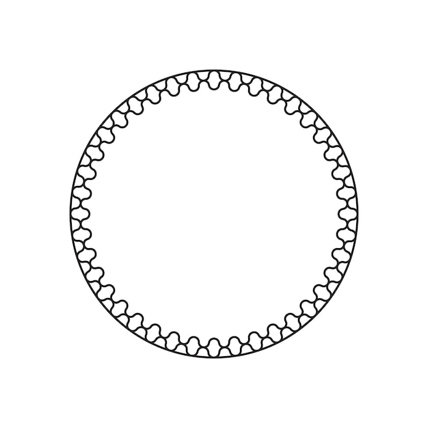 Vector circle frame with line style ellement illustration