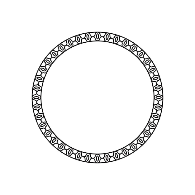 Vector circle frame with line style ellement illustration