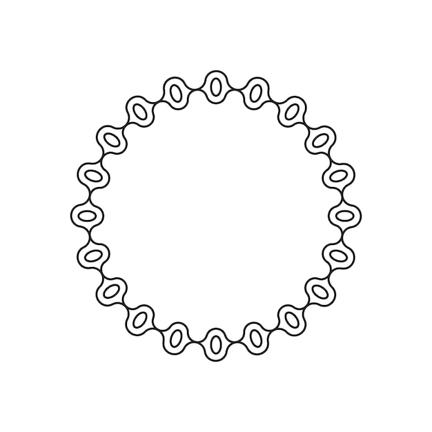 Круглая рамка с иллюстрацией элемента стиля линии