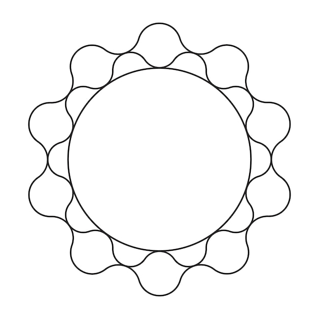 Vector circle frame with line style ellement illustration