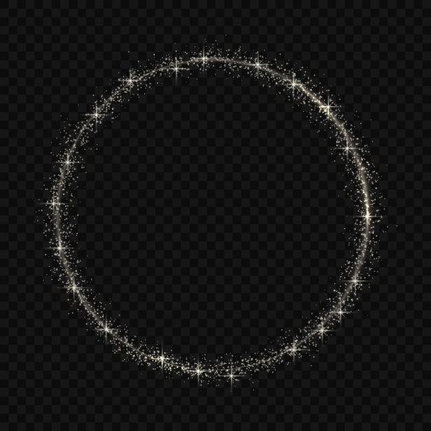 Vector circle frame with magic light glow effect