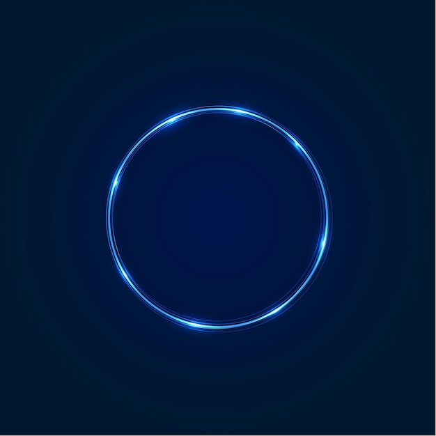 Circle frame with vector light effect Golden comet with glowing