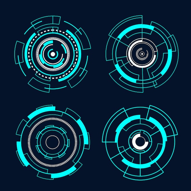 Progettazione futuristica di vettore del hud di tecnologia dell'interfaccia del cerchio.