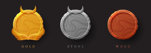 Circle game badges en knoppen met gevleugelde ontwerpen