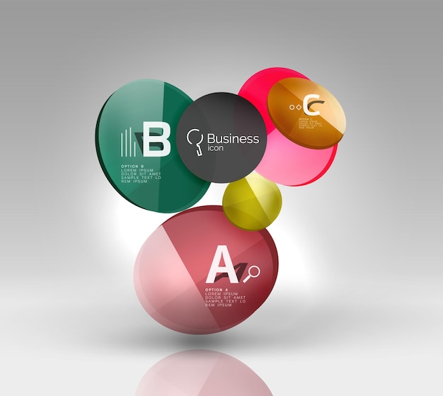 Circolo geometrico sfondo astratto colorato business o tecnologia design per il web su bianco con esempio di testo
