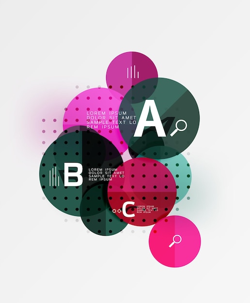 Circle geometric abstract background Vector template background for workflow layout diagram number options or web design