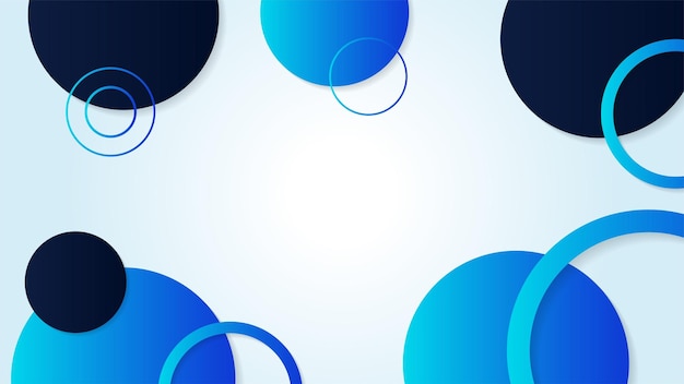 Vector circle geometric blue colorful abstract design background