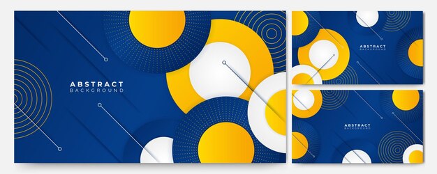 Circle gradient blue yellow memphis geometric Abstract Design Background