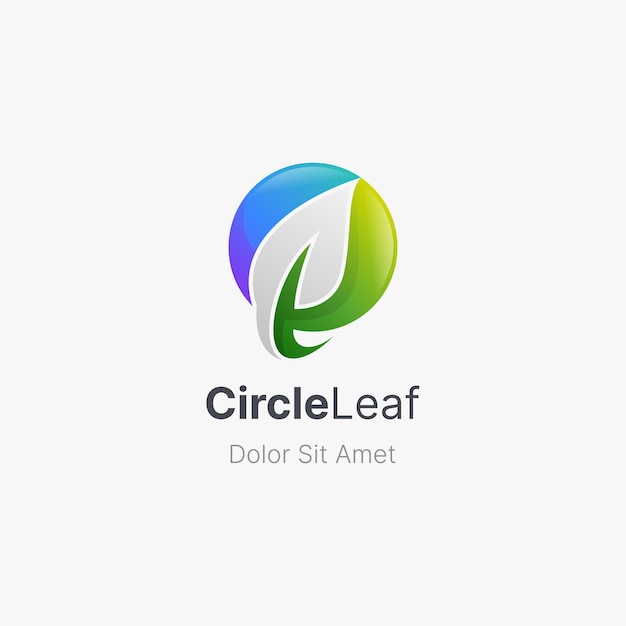 Circle gradient with leaf logo