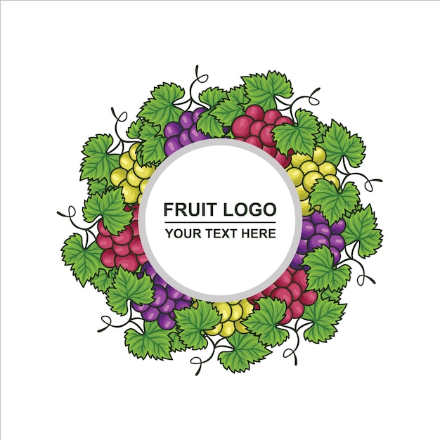 Vector circle grape logo