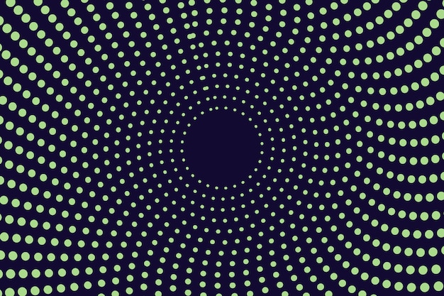 Vector circle green dots isolated on the dark blue background