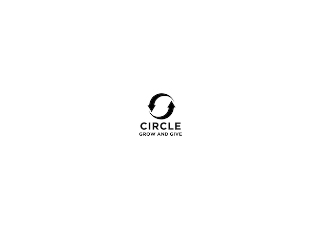 Vector circle grow and give logo design vector illustration