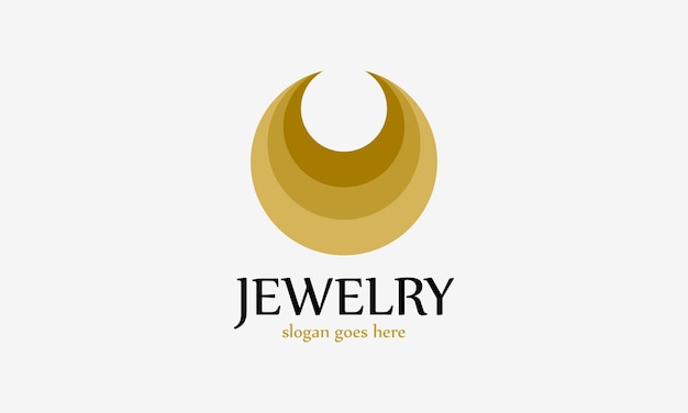Circle half around jewelry brown gold color minimalist design vector graphic element