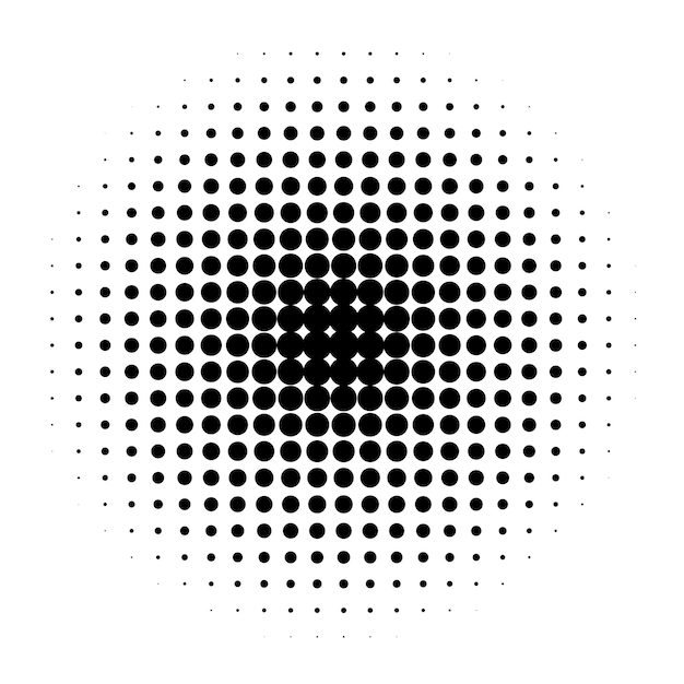 Круг в векторной иллюстрации полутоновых полутоновых точек