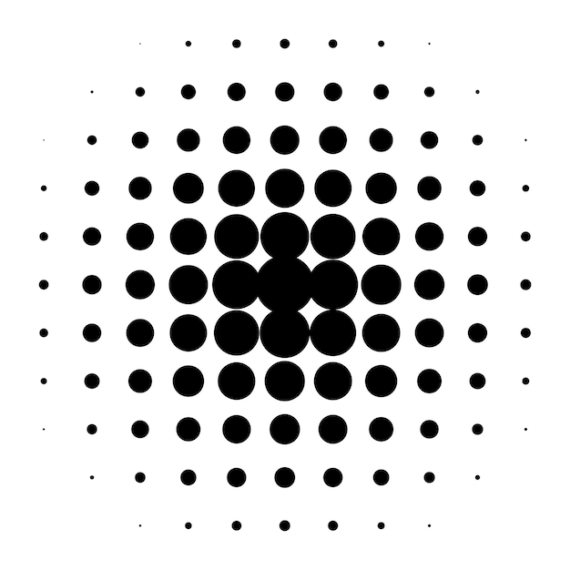 Vector circle halftone pattern monochrome halftone dots