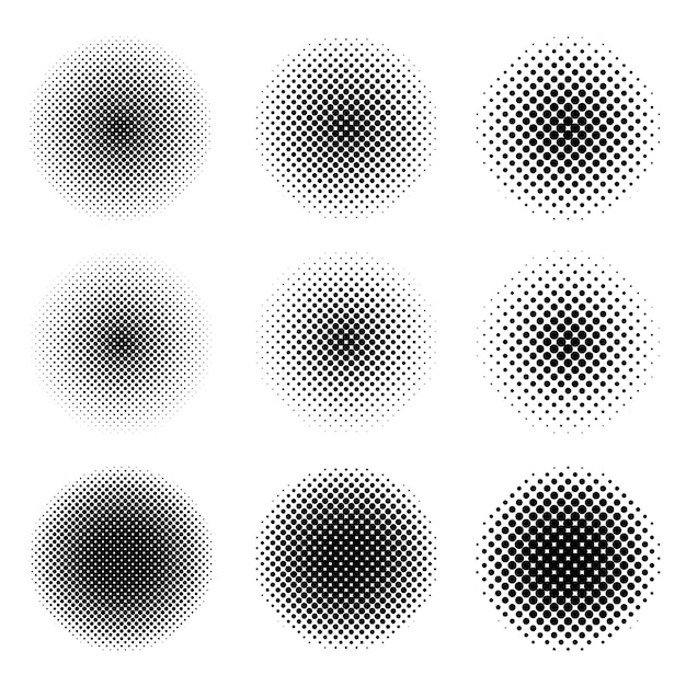 ベクトル 円形の半音セットと正方形の点