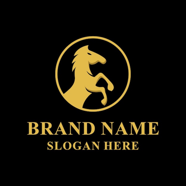 Circle horse logo template