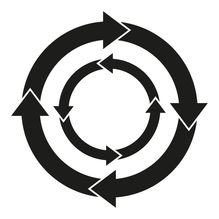 Vector circle icon with arrow sign vector illustration eps 10 stock image