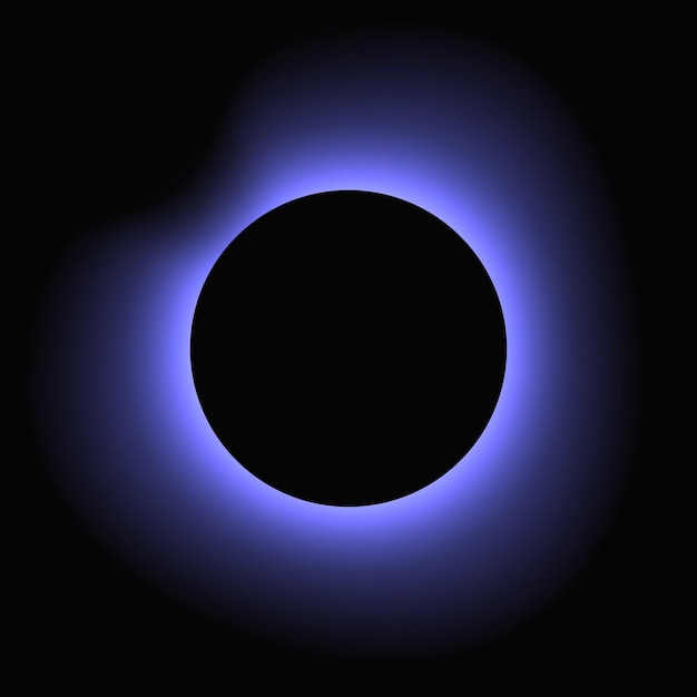 黒い背景に隔離された青い丸いネオンバナー ベクトルイラスト