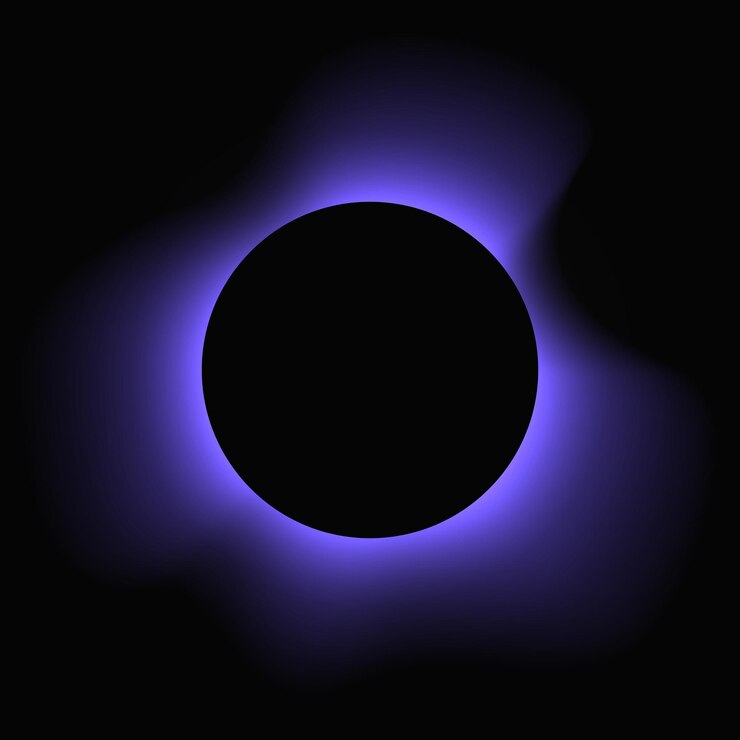 Vector circle illuminate frame with gradient blue round neon banner isolated on black background