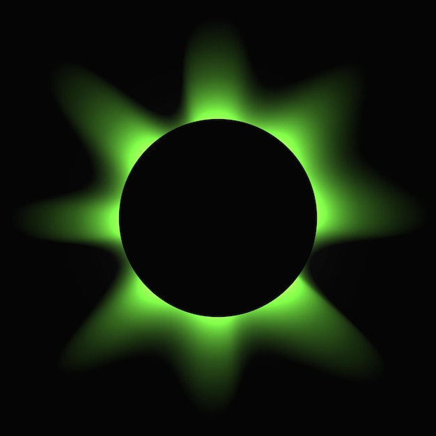 Premium Vector | Circle illuminate frame with gradient green round neon