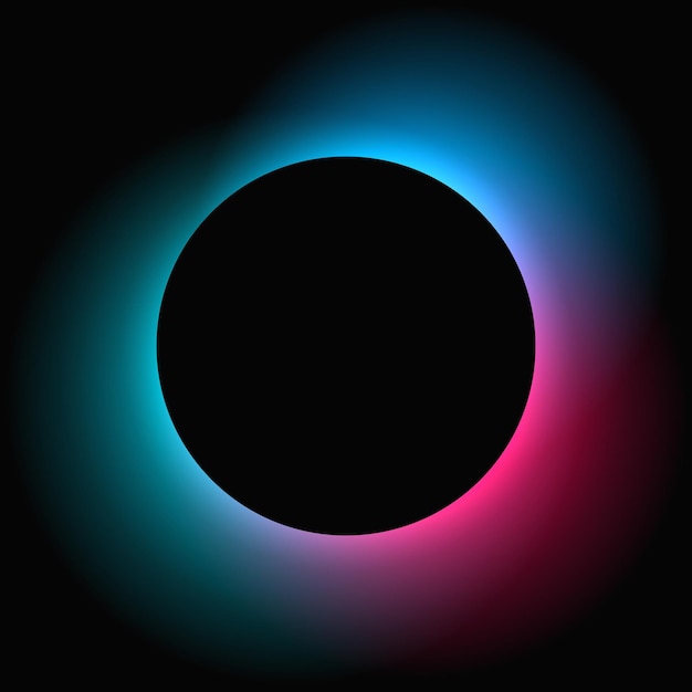 Circle illuminate light frame with color gradient