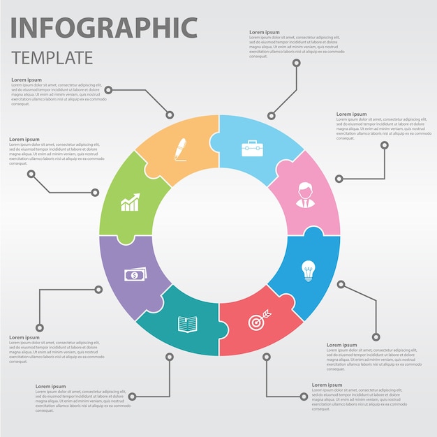 Circle infographic 8オプション