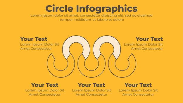 circle infographic five steps diagram template