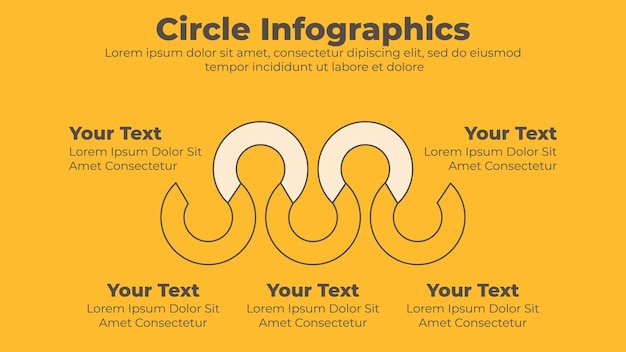 Circle infographic five steps diagram template