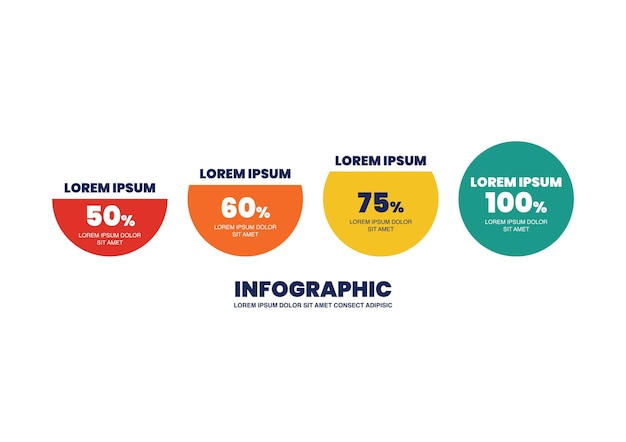 Cerchio infografica design percentuale. illustrazione vettoriale