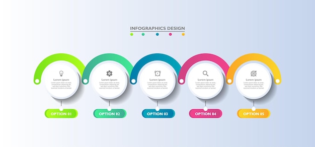 Circle infographic template gradient design