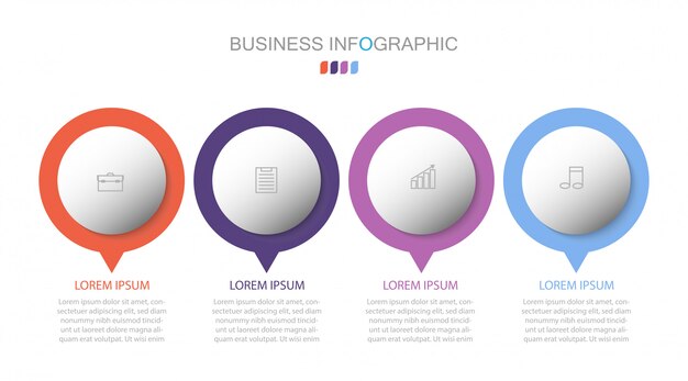 Circle infographic template number options. Business concept with 4 options, steps or processes. 