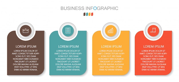 Opzioni del numero di modello del cerchio infografica. concetto di business con 4 opzioni, passaggi o processi.