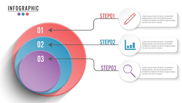 Opzione modello cerchio infographic tre