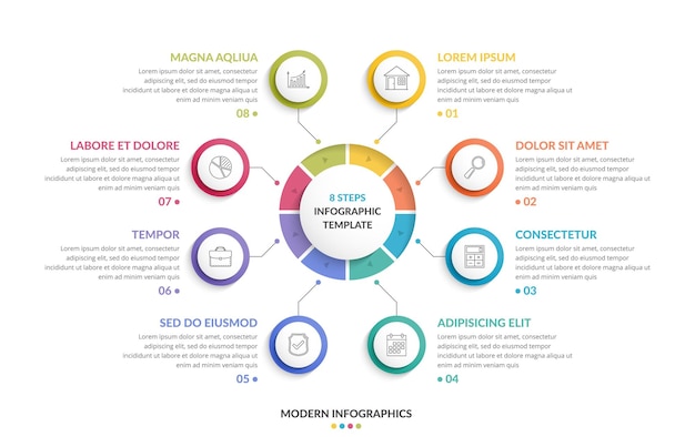 circle infographics eight elements