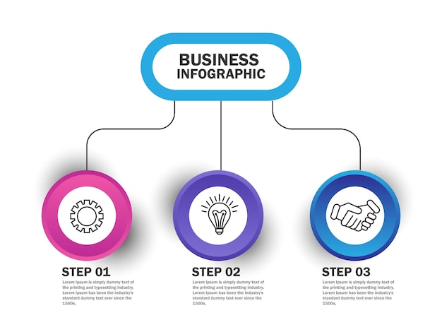 Circle infographics elements design Abstract business workflow