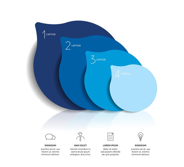 Cerchio infografica opzioni modello banner schema schema disegno in quattro fasi illustrazione vettoriale