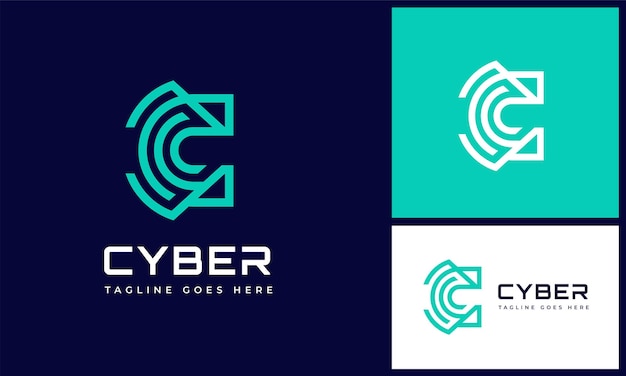 ベクトル テクノロジー接続ロゴのデザインのための円のイニシャル文字c円の回路線