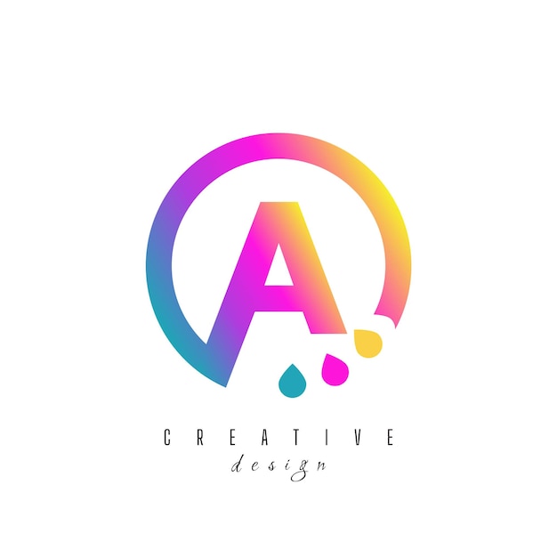 circle initial Letter A Logo design